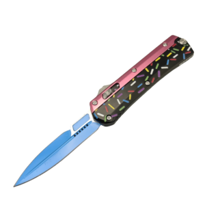 Micro Glykon Dessert Warrior Series OTF Knife, High-Tech Pocket Knife for Camping and Self-Defense, Zinc Aluminum Handle