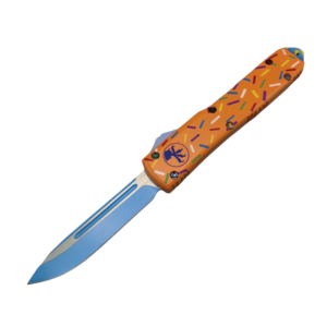 Micro Glykon Dessert Warrior Series Orange OTF Knife, High-Tech Pocket Knife for Camping and Self-Defense, Zinc Aluminum Handle